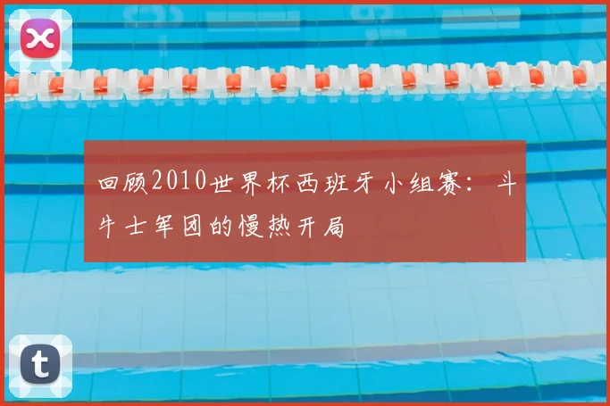 回顾2010世界杯西班牙小组赛：斗牛士军团的慢热开局